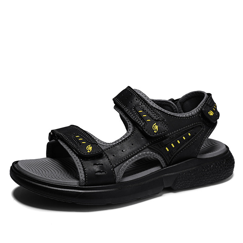 Men's Open Toe Strap Sandals Hook Loop Fastener Anti Skid Soft Sole
