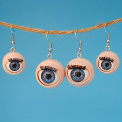 Pair of Terrifying Baby Eye Earrings with Blinking Movements