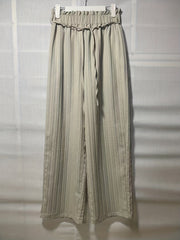 Solid Lace Up Wide Leg Pants Casual Paper Bag Waist