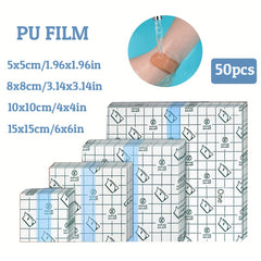 50pcs Large Transparent Elastic Bandages Waterproof High Viscosity Adhes