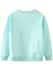 Girls Puppy Embroidery Sweatshirt Top Pullovers For Sports Casual Outfit