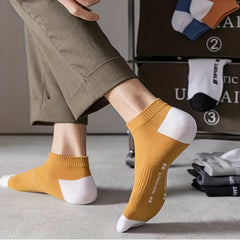 5 Pairs Men's Thin Sweat-Absorbing Anti-Odor Ankle Socks