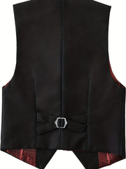 Boys Formal Sleeveless Vest Button Down Solid Vest For Party