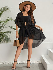 Kimono Women's Plus Semi Sheer Cover Up