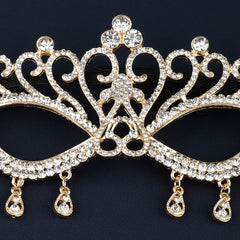 Bridal Dance Mask Headdress Wedding Decor Rhinestone Tassel Face Cover