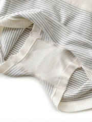 Grey Striped Matching Lingerie Set Soft Camisole Bra & Boyshort Panty
