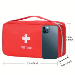 Nylon Waterproof Medicine Bag Red Mesh Zipper Handle