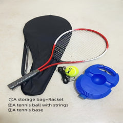 Portable Tennis Training Set with Racket and Ball Base