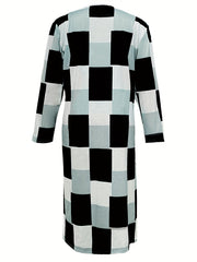 Colorblock Geometric Cardigan
