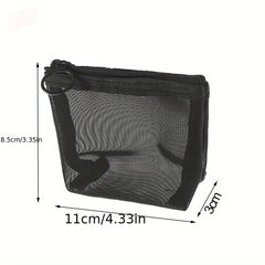 Travel Cosmetic Bag Zipper Mesh Toiletry Kits Storage Pouch Makeup Case