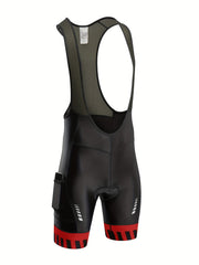 Men's Cycling Bib Shorts With Pockets 4D Padded Road Bike Bib Biking Shorts