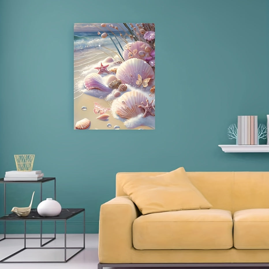 5D Stretchable Art Painting Kit Beach Pink Shell Mother Gift