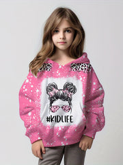 Leopard Dot Pattern Hoodie Girls Sweatshirt for Autumn Winter
