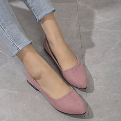 Women's Pointed Toe Ballet Flats Soft Sole Slip On Shoes