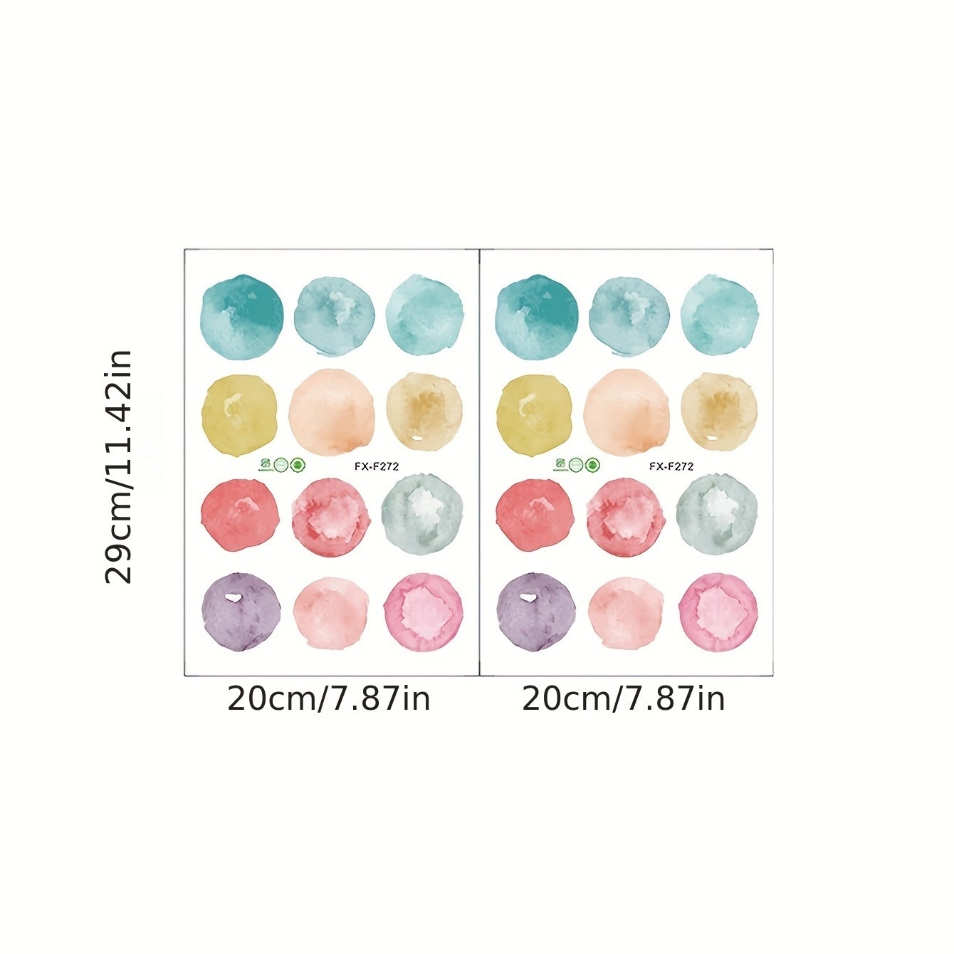 Watercolor Dots Removable Vinyl Wall Stickers 2/3pcs