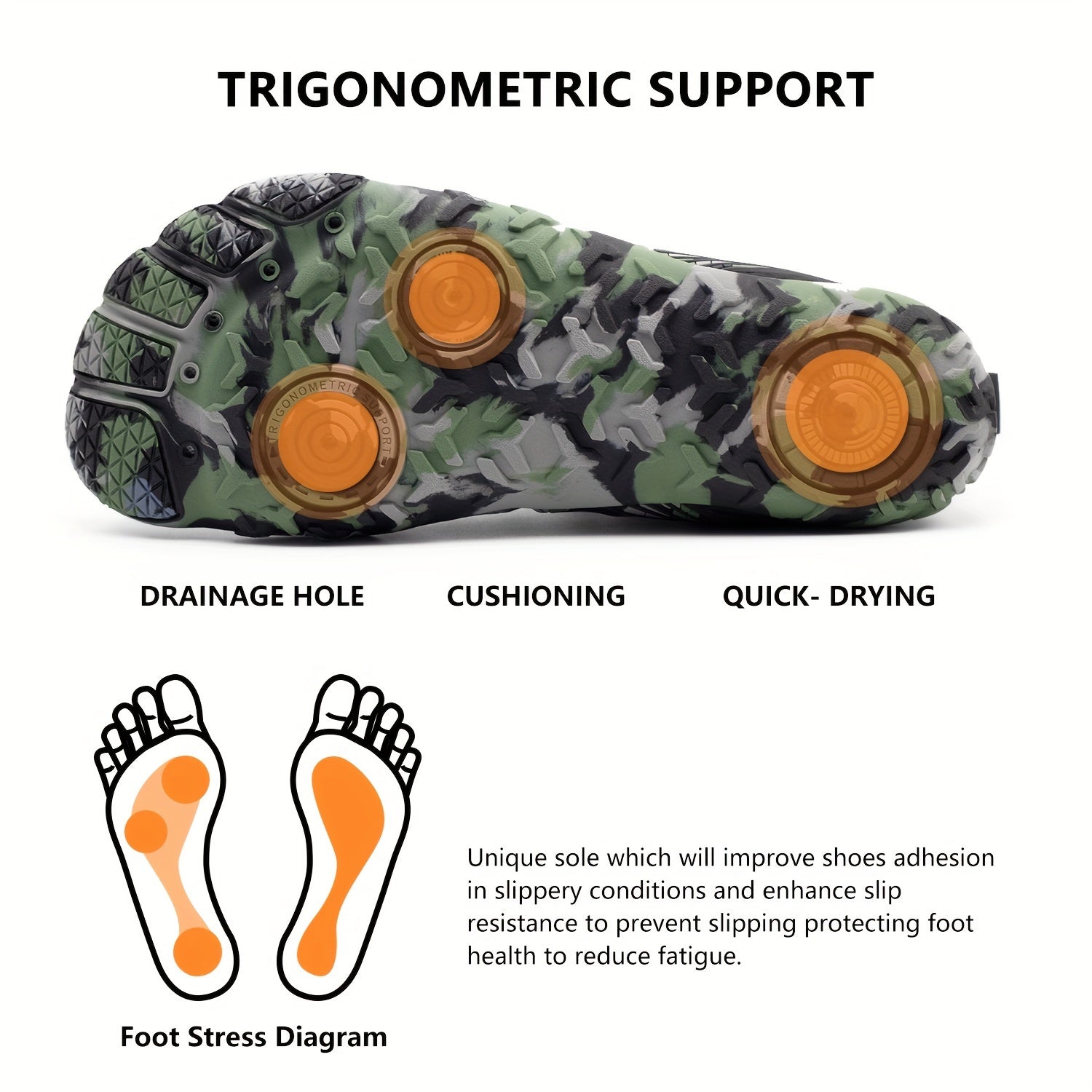 Men's Bare Water Shoes Adjustable Buckle Quick Dry Non Slip for Summer Beach