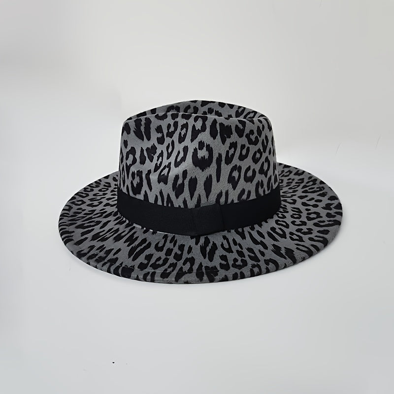 Leopard Print Fedora Hat Cap Hats For Women Men Outdoor Hat