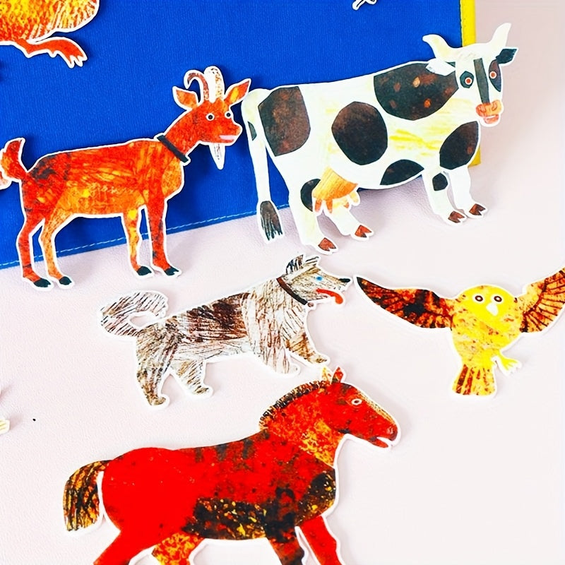 14pcs The Very Busy Spider Felt Toy Puppet Stickers Book Theater Props
