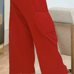 Wide Leg Trousers Elastic High Rise Stretch Pants