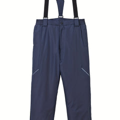 Boys Winter Windproof Warm Pants Waterproof Thick Suspenders