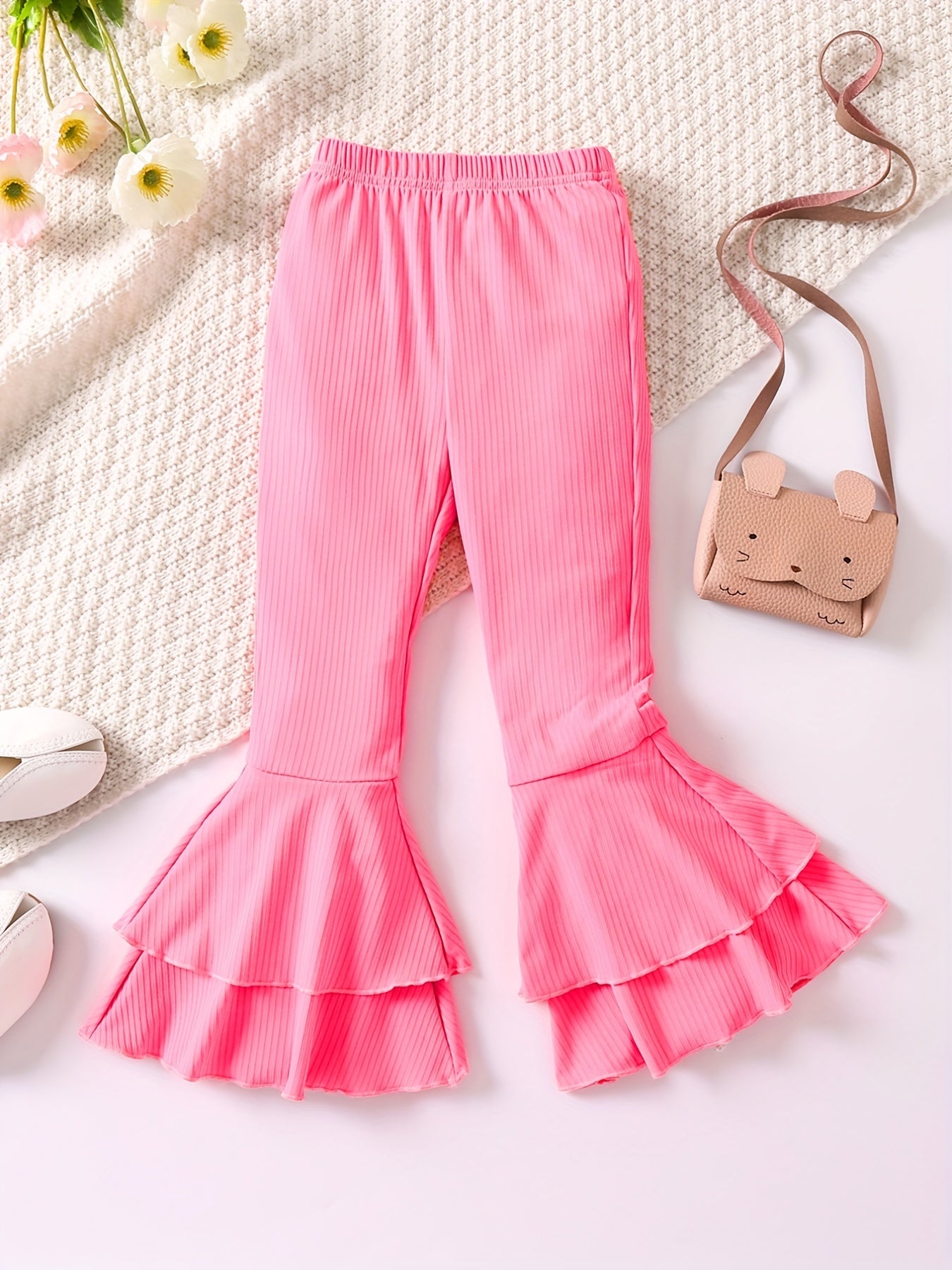 Girls Colorful Leggings Flared Pants Trousers