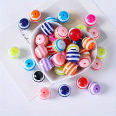Rainbow Resin Spacer Beads Round for Jewelry Making DIY 6mm 8mm 10mm