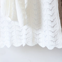 Pure Woolen Sweat Shirt Shawl Solid Hollow Out Shawl Wrap Warm Small Shawl