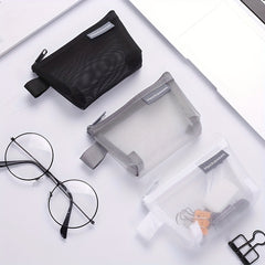 Small Mesh Coin Purse Makeup Pouch Travel Organizer
