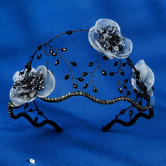 Mesh Flower Headband Rhinestone Hair Band Bridal Accessories