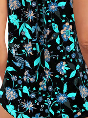 Floral Print Tankini Set Women's Cami Top & Boyshorts Swimsuit