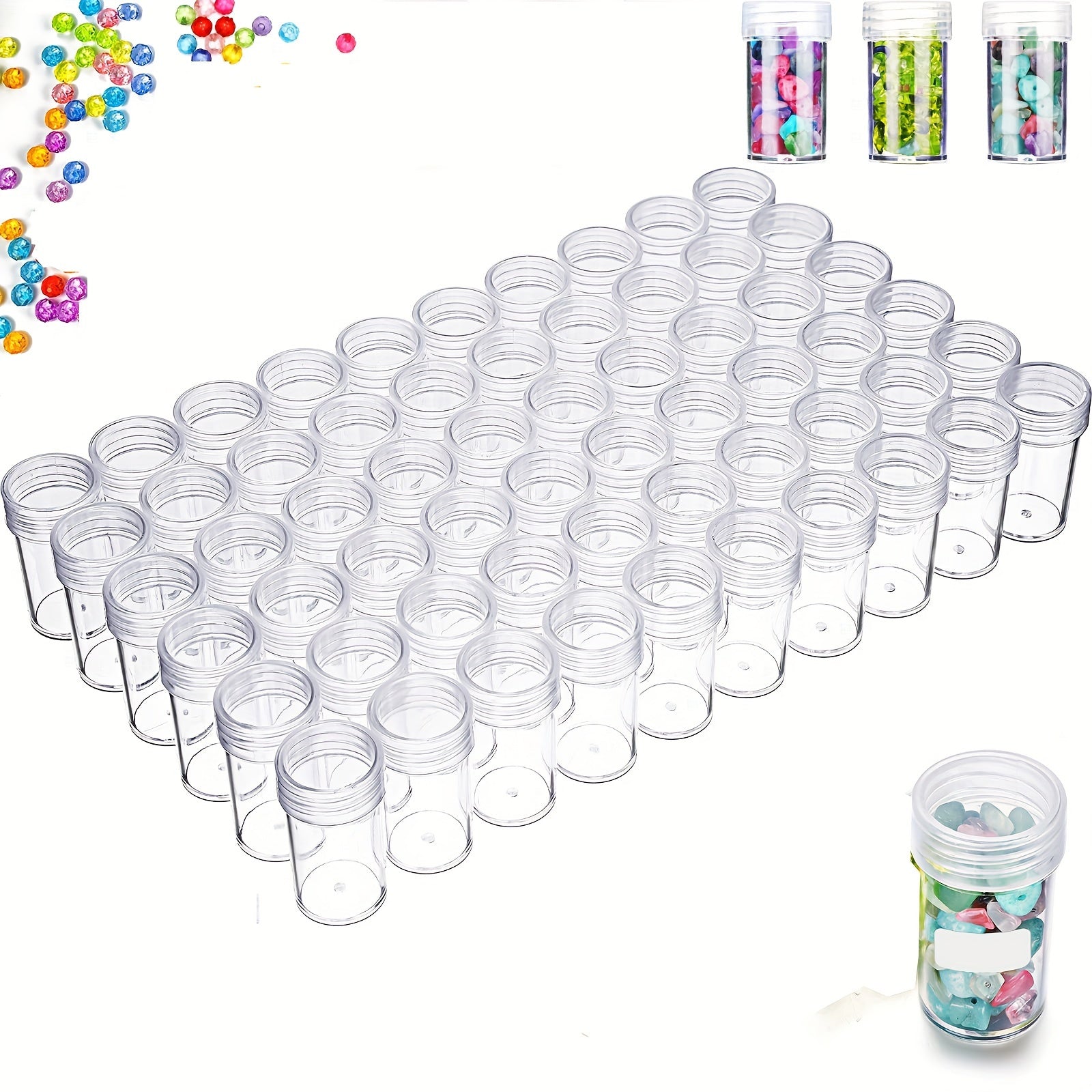 Clear Plastic Storage Bottle Diamond Painting Beads Organizer