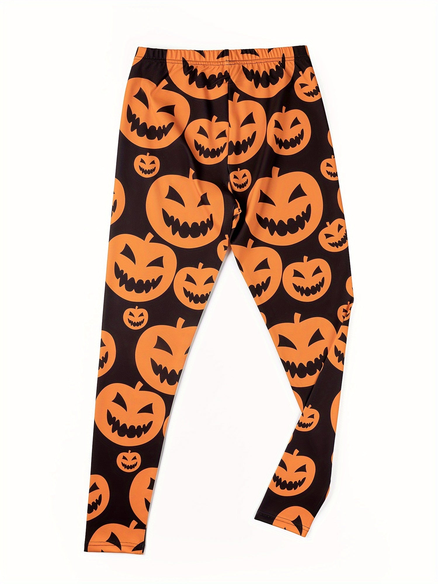 Halloween Pumpkin Print Yoga Leggings High Stretch Sports Tight Pants