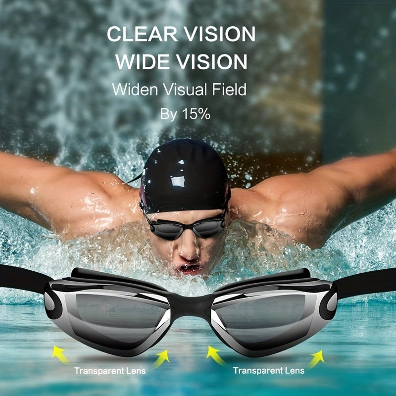 5-in-1 Electroplated Swimming Goggles & Cap Set for Clear Vision & Comfort