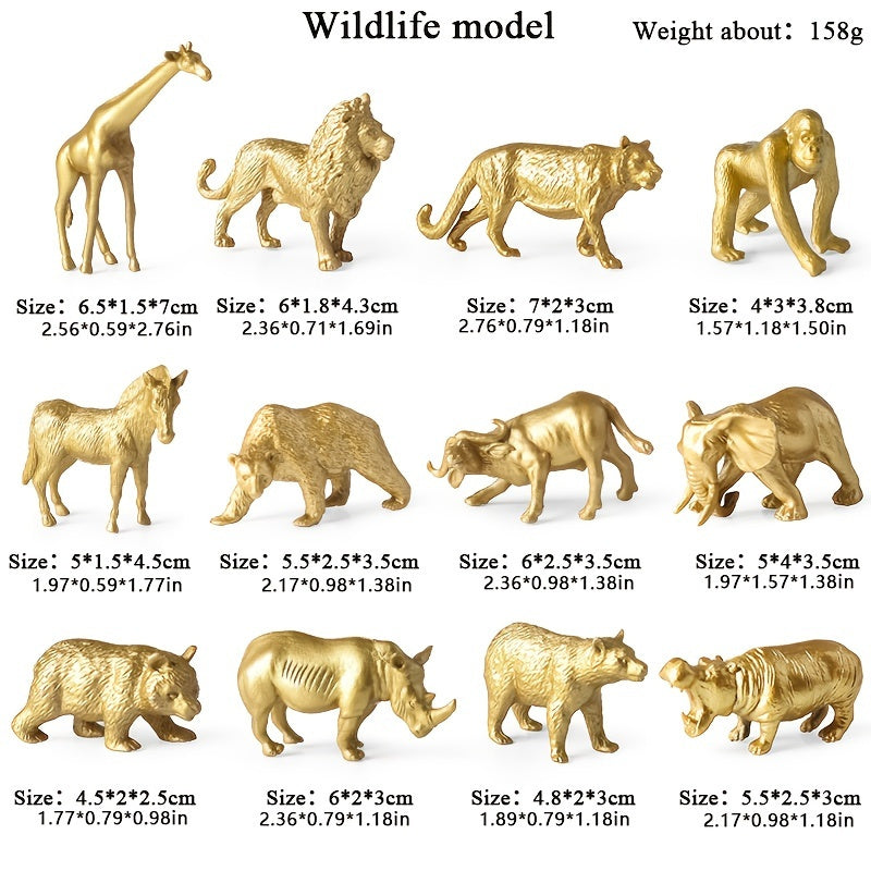 24pcs Animal PVC Figurines Set Jungle Safari Playset Tiger Lion Elephant Giraffe