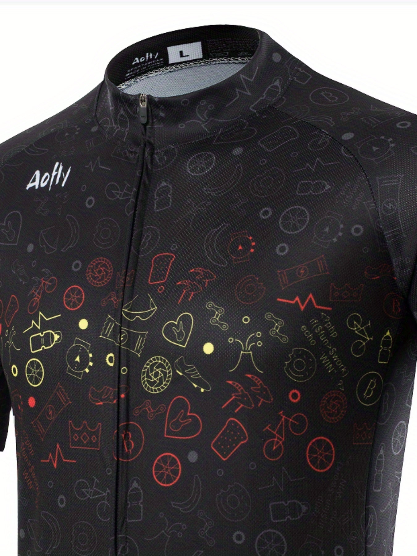 Quick Dry Men's Cycling Jersey Doodle Graphic