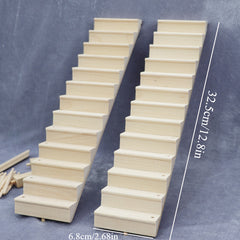 1:12 Dollhouse Mini Furniture Blank Staircase DIY Large Handrail Accessories