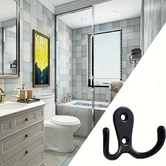 Heavy Duty Metal Double Hooks for Towels and More