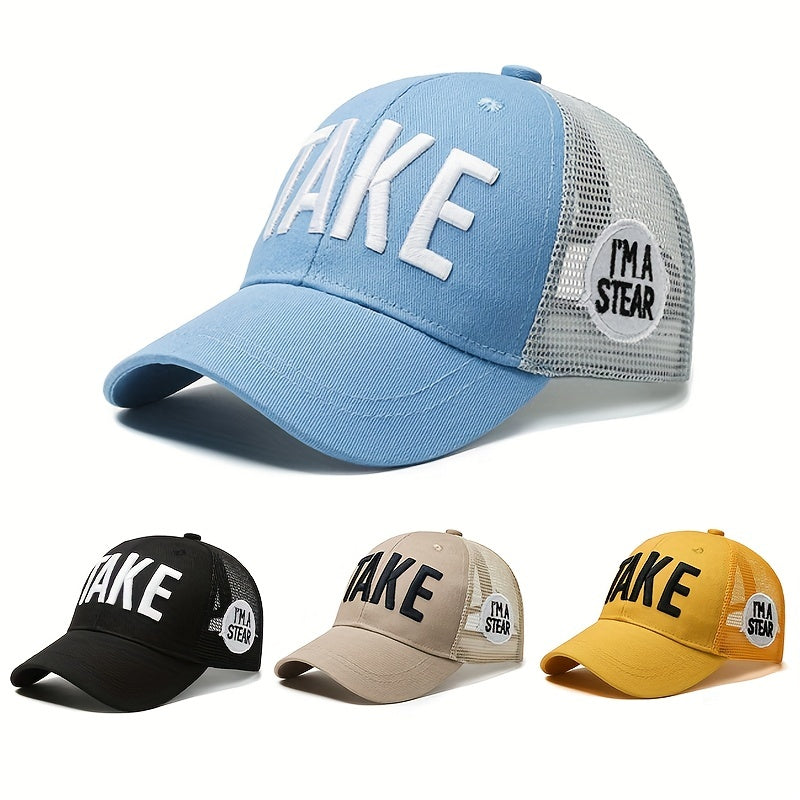 Kid's Mesh Patch Letter Baseball Cap Naughty Sunshade Peaked Cap