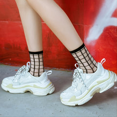 5 Pairs Sheer Lace Ankle Socks Transparent Fishnet Mesh Crew Summer Thin Women