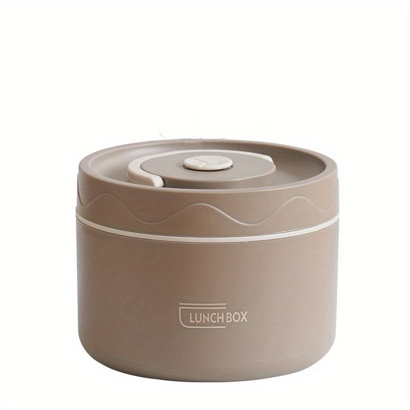 2pcs Stainless Steel Insulated Lunch Box Double layer Portable Meal Box Round