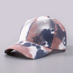 Men's Tie Dye Baseball Cap Graffiti Denim Peaked Cap
