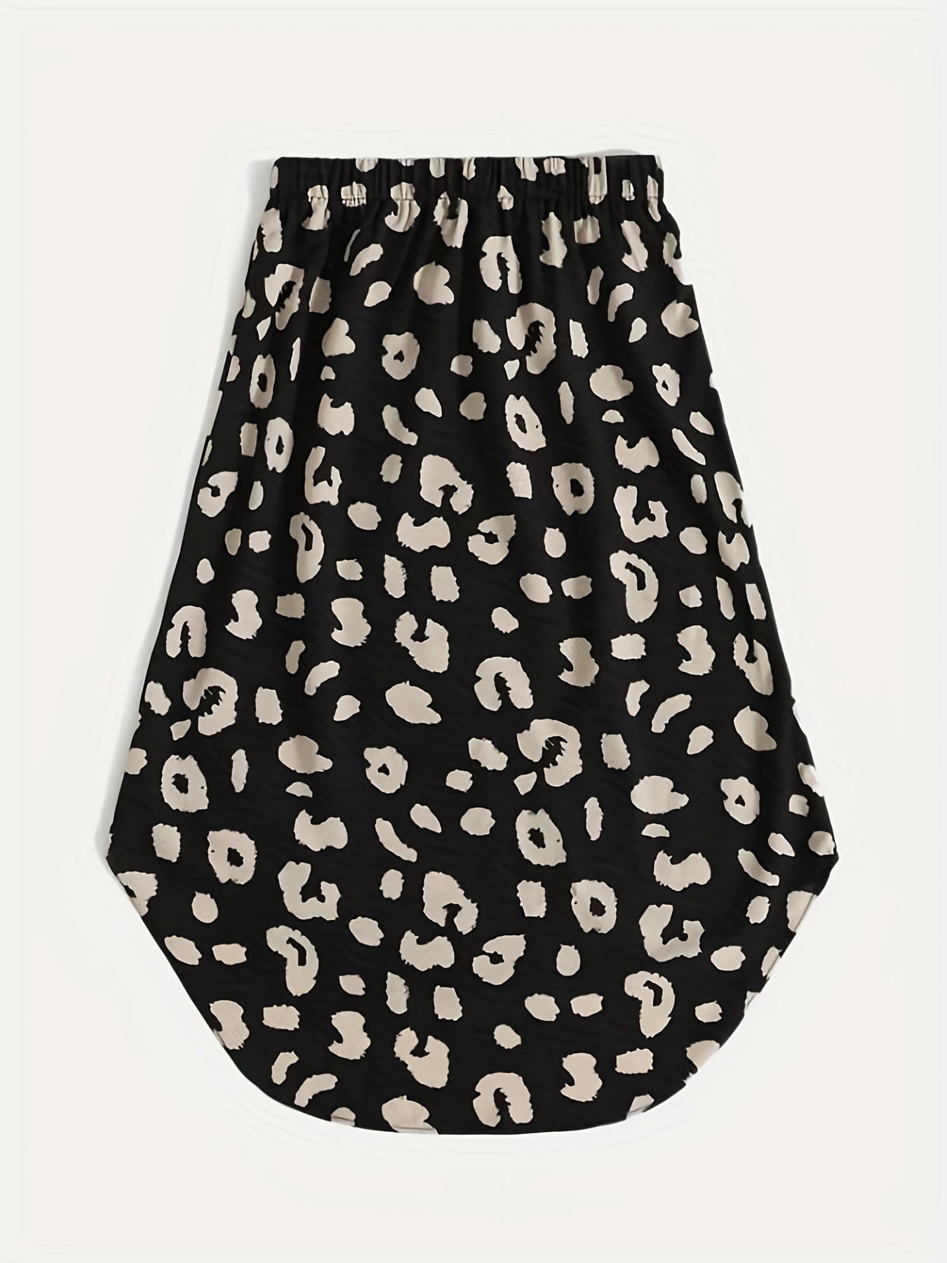 Leopard Print Drawstring Skirt Women's Casual Skirt