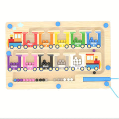 Wooden Magnetic Number Maze Train Toy