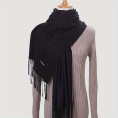 Warm Tassel Scarf Windproof Plush Headband Soft Comfortable Large Turban