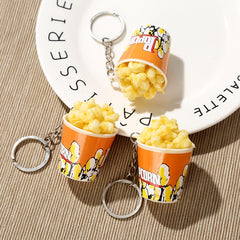 PVC Food Popcorn Key Ring for Car Key Chain