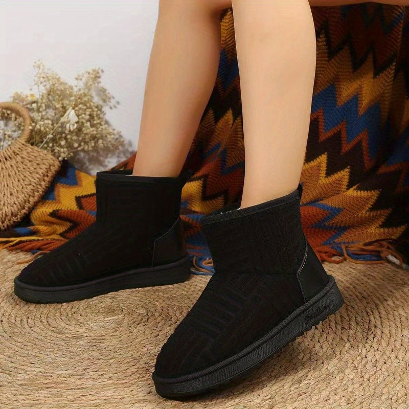 Fur Lined Thermal Snow Boots Non Slip Wear Resistance Winter Boots