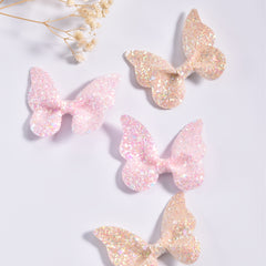 4pcs Girls Butterfly Hair Clip Set Glitter Sequin Side Clip Headwear Gift