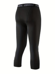 Men's 3 4 Compression Pants Quick Dry Base Layer Sportswear