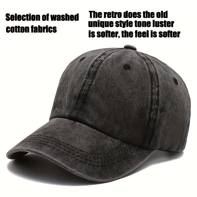 Fashionable Washed Cotton Baseball Cap Sunscreen Hat for Outdoor Activities