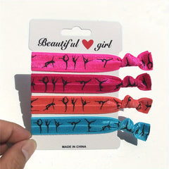 4pcs Gymnastics Sports Elastic Headband Hair Accessories for Girls